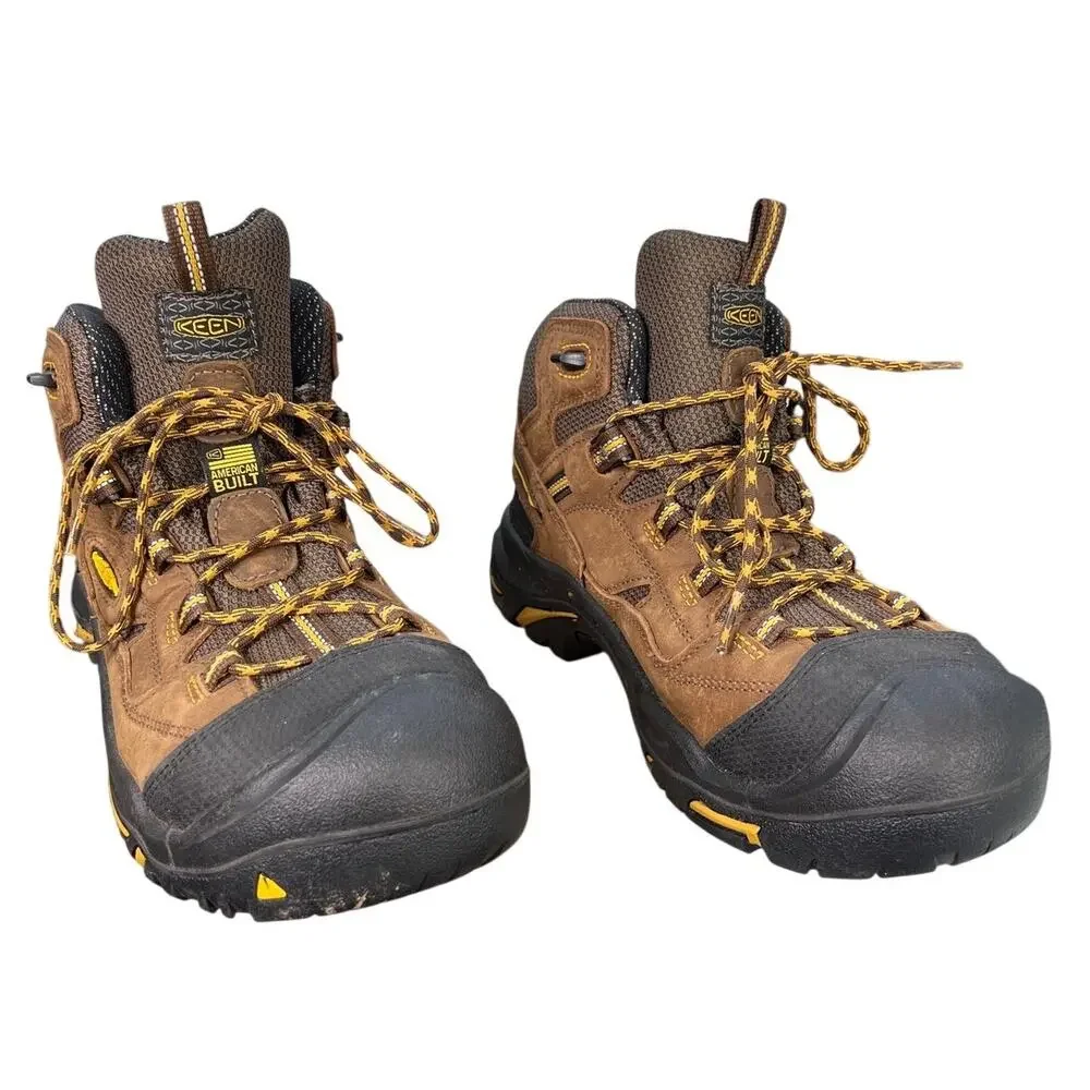Keen Men’s Braddock Brown Leather Steel Toe Work Boot Size US 11 EE